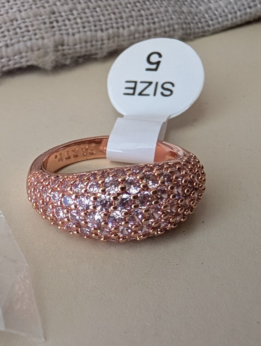Bomb Party CZ Ring On RoseGold - Size 5
